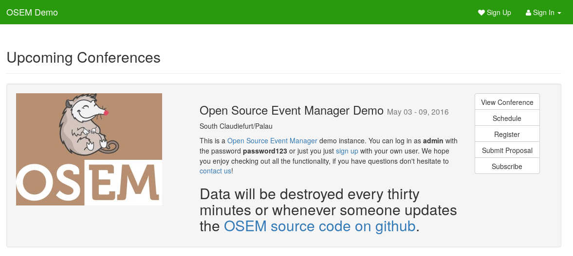 A picture of OSEMs demo data